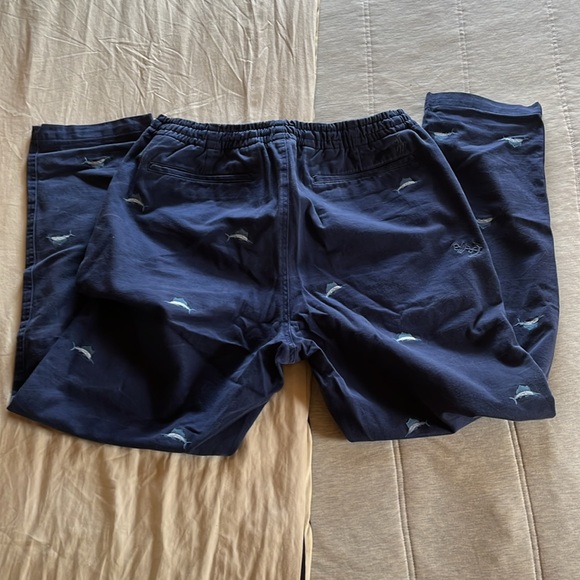 Navy Polo Ralph Lauren Drawstring Chinos w/ Swordfish and Anchor Embroidery - Picture 2 of 4
